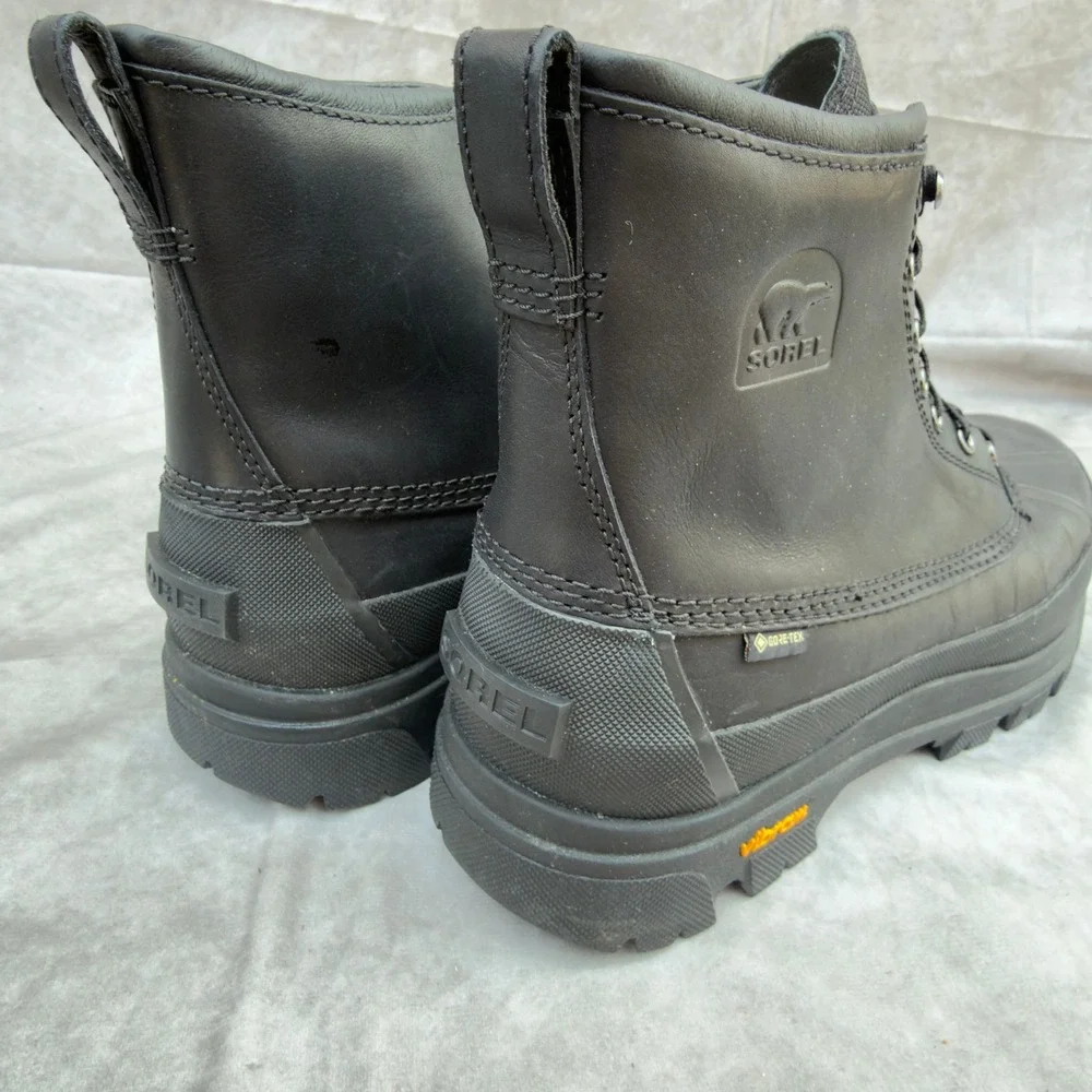 Sorel Caribou X Boot Lace Gore-Tex Vibram Black Leather Waterproof Boots Size 13
